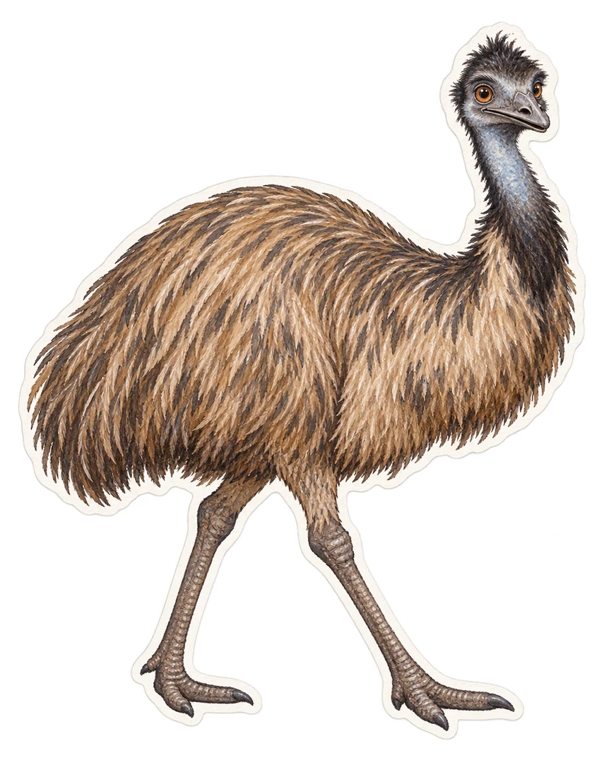 L'émeu d'Australie (Dromaius novaehollandiae)
