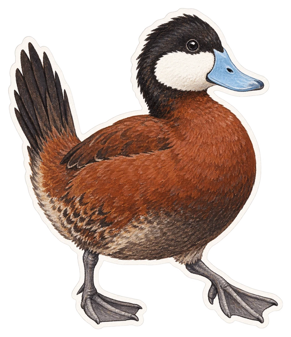 L'érismature rousse (Oxyura jamaicensis)