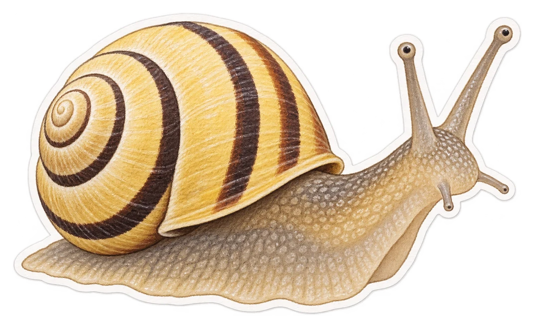 L'escargot des jardins (Cepaea hortensis)