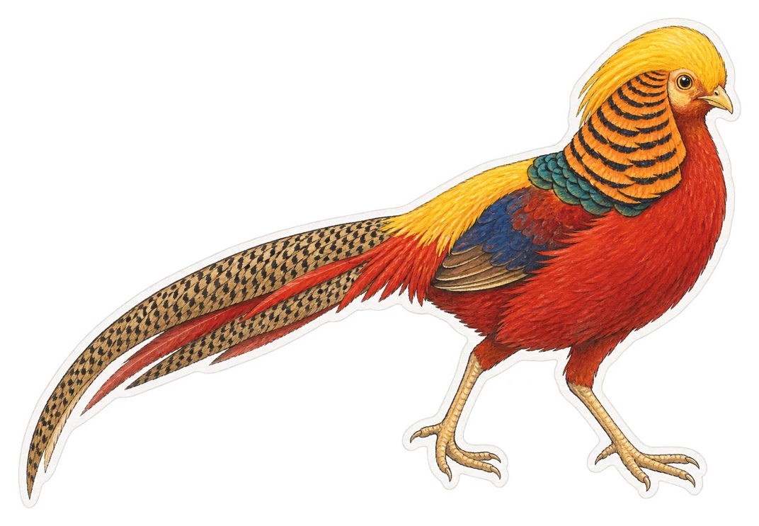 Le faisan doré (Chrysolophus pictus)