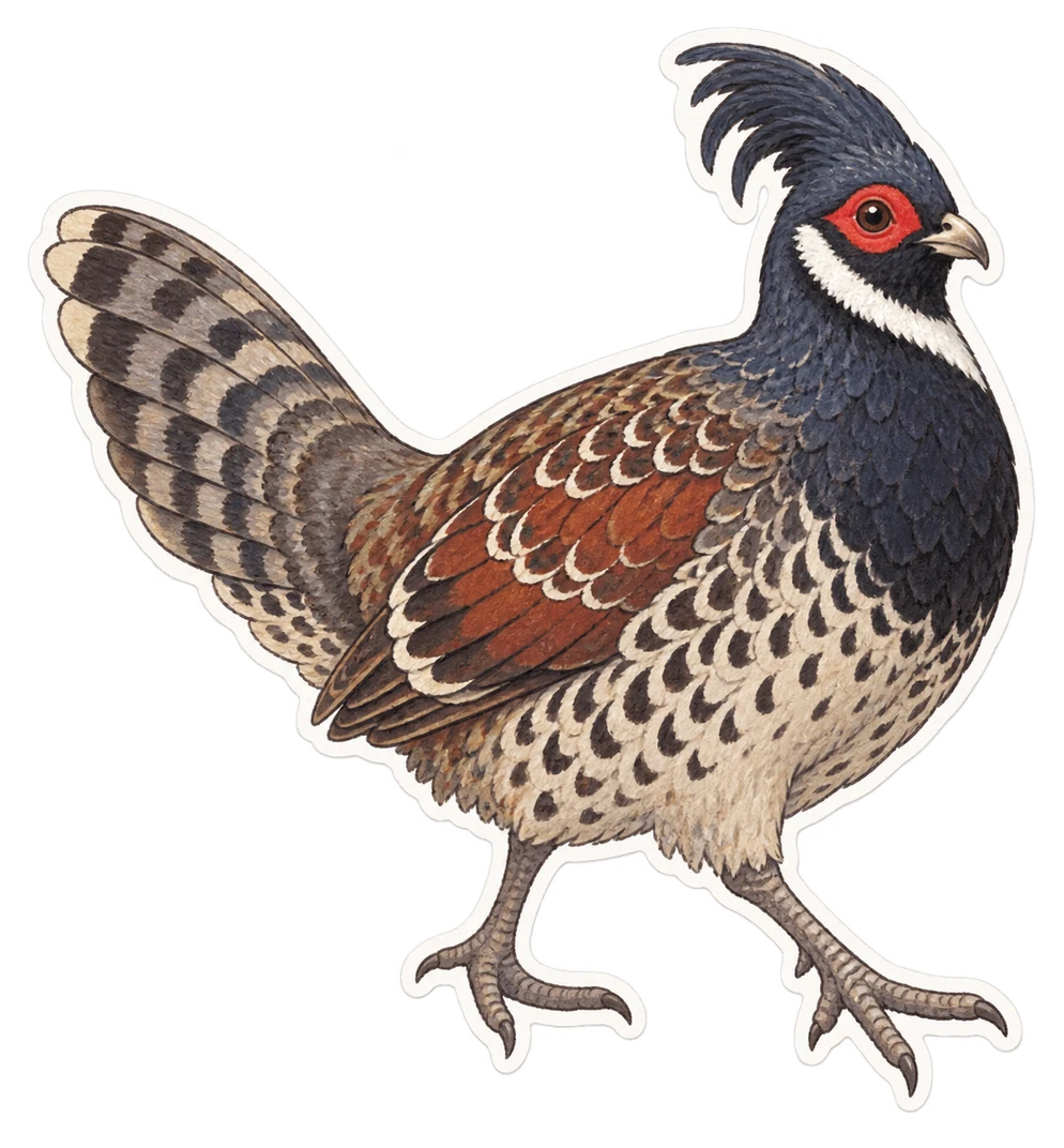 Le faisan koklass (Pucrasia macrolopha)
