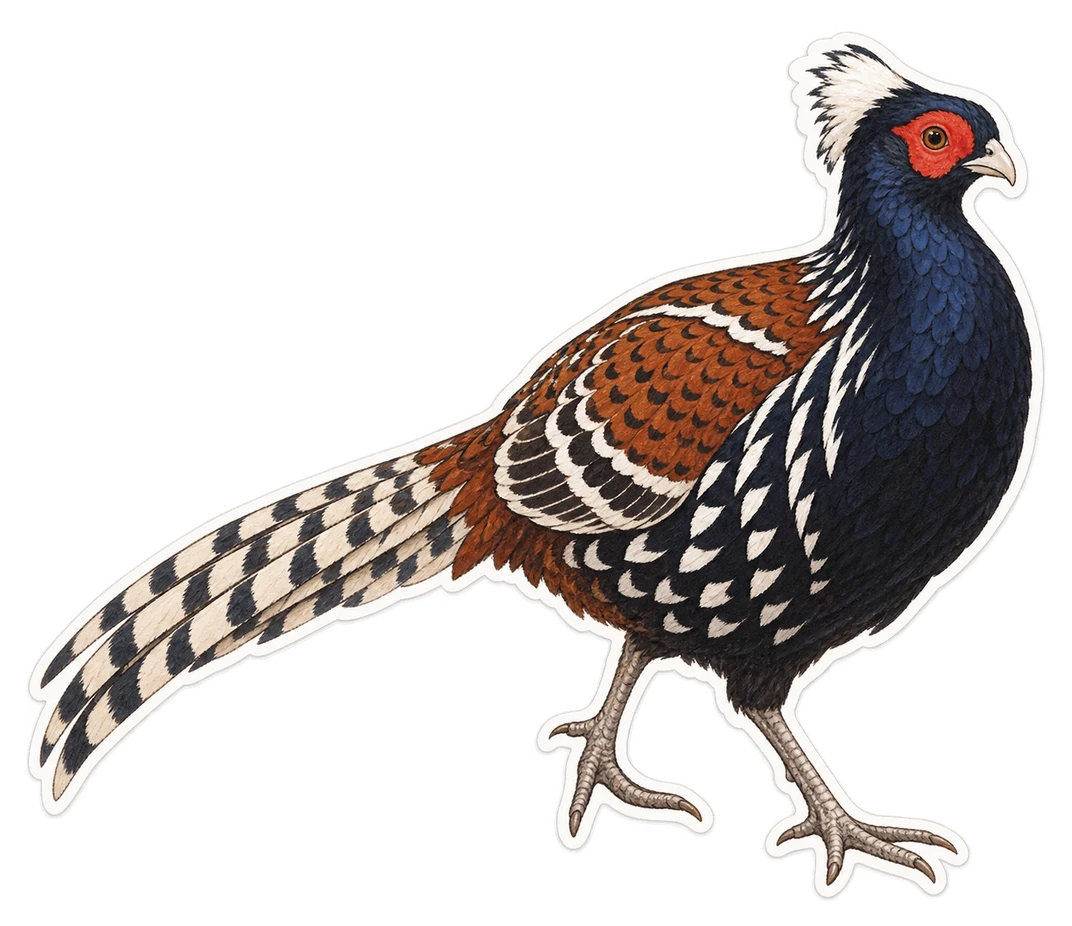 Le faisan mikado (Syrmaticus mikado)