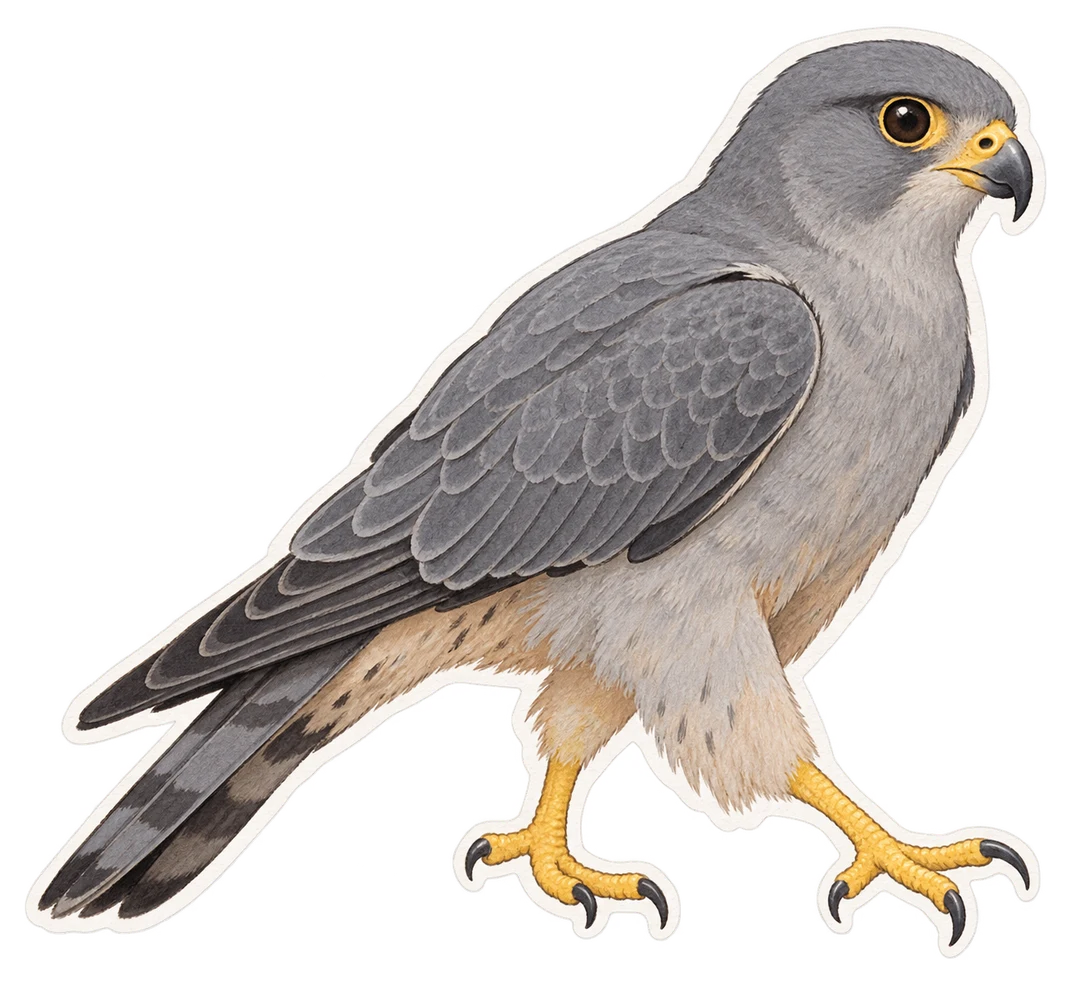 Le faucon concolore (Falco concolor)