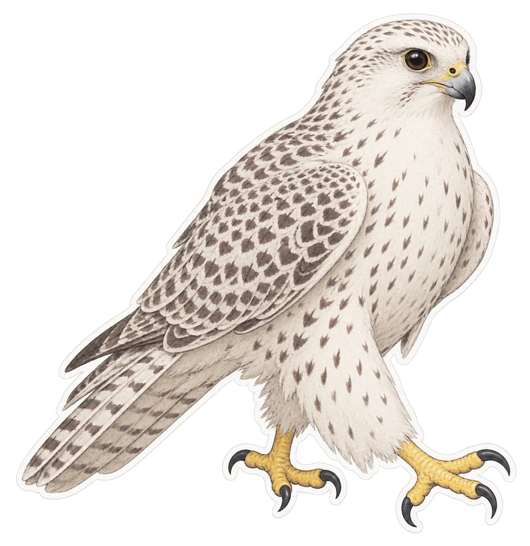Le faucon gerfaut (Falco rusticolus)