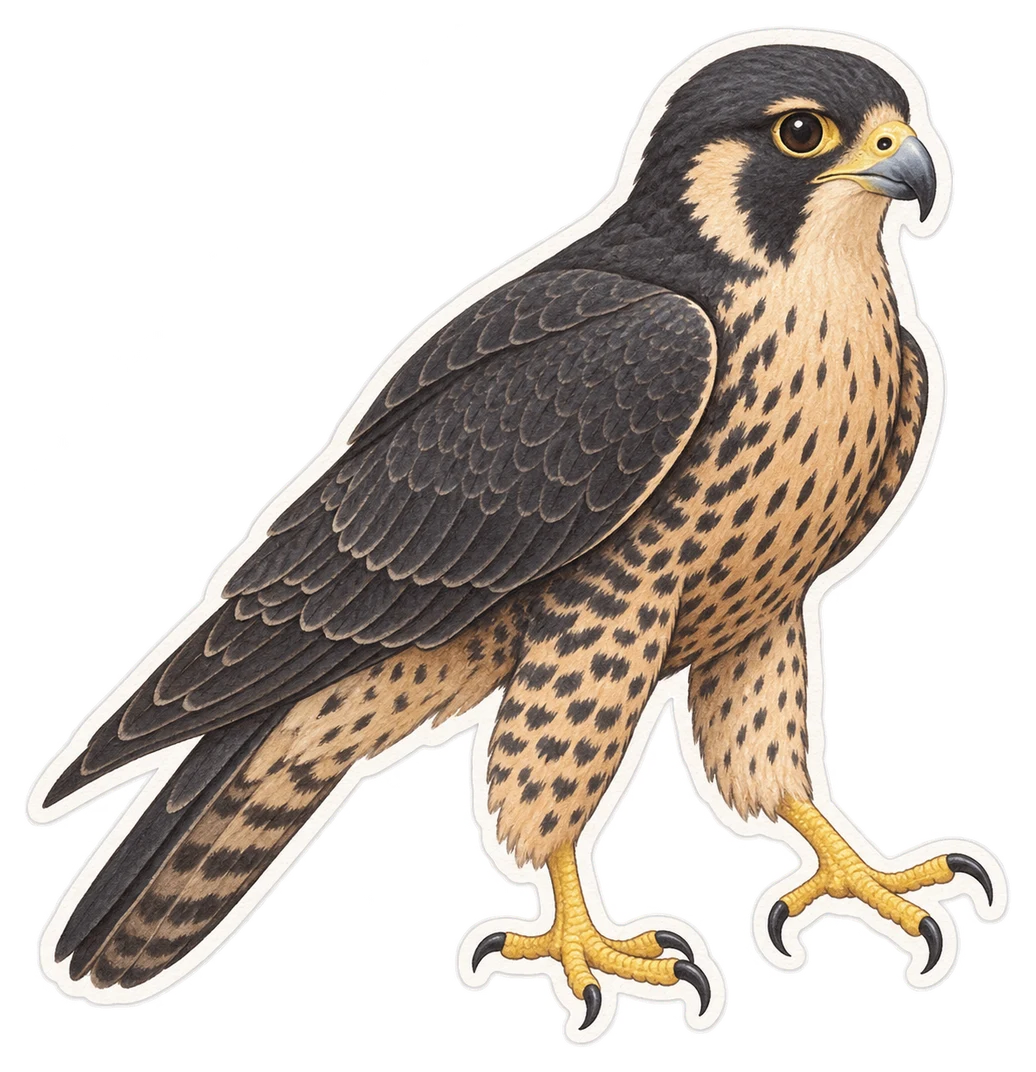 Le faucon noir (Falco subniger)