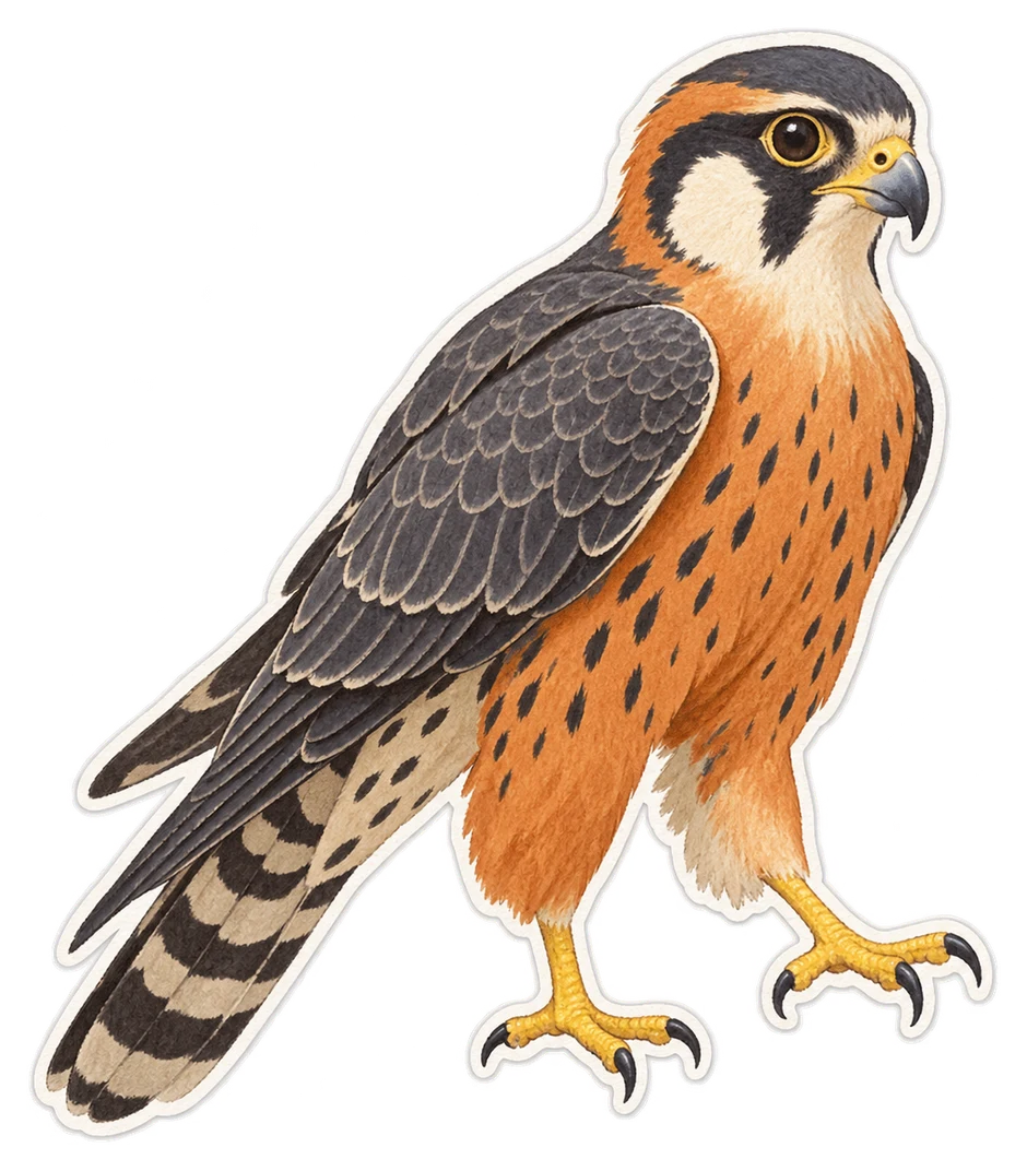 Le faucon orangé (Falco deiroleucus)