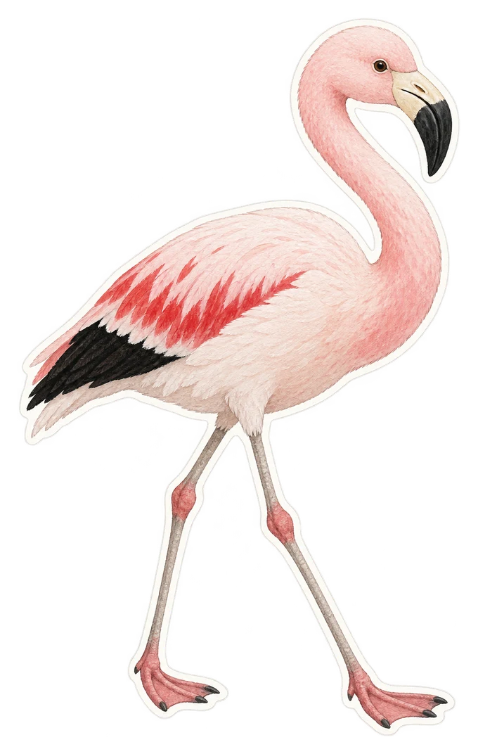 Le flamant des Andes (Phoenicoparrus andinus)
