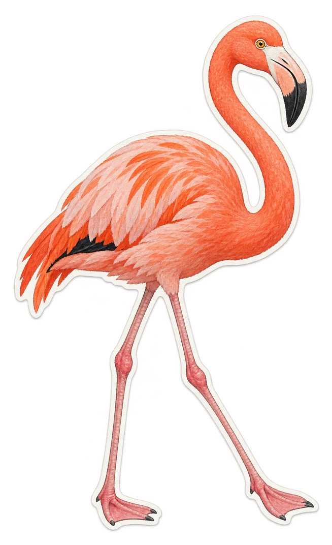 Le flamant des Caraïbes (Phoenicopterus ruber)