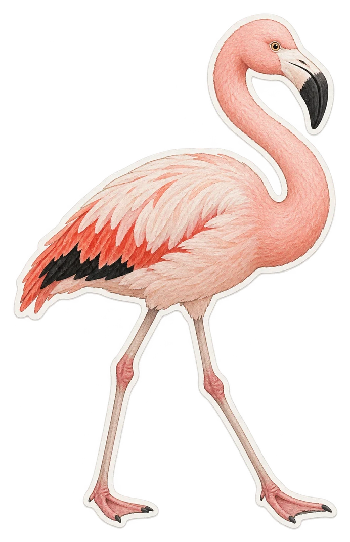 Le flamant du Chili (Phoenicopterus chilensis)