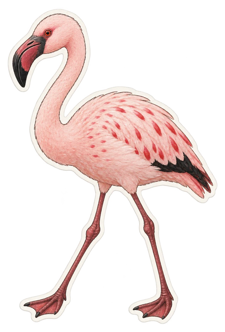 Le flamant nain (Phoeniconaias minor)