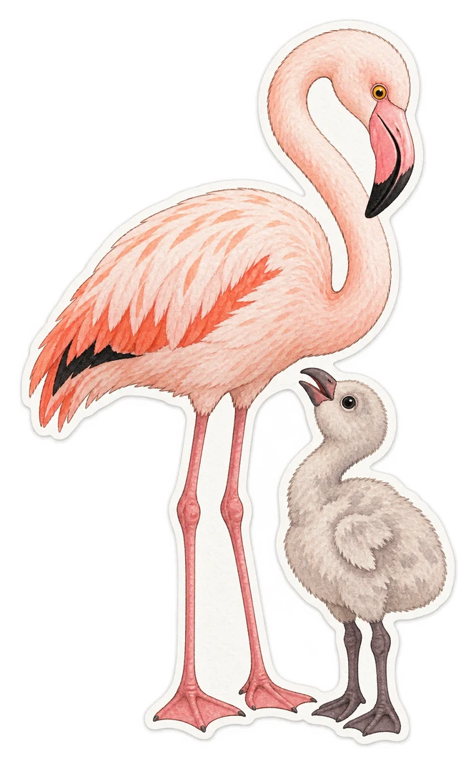 Le petit du flamant rose