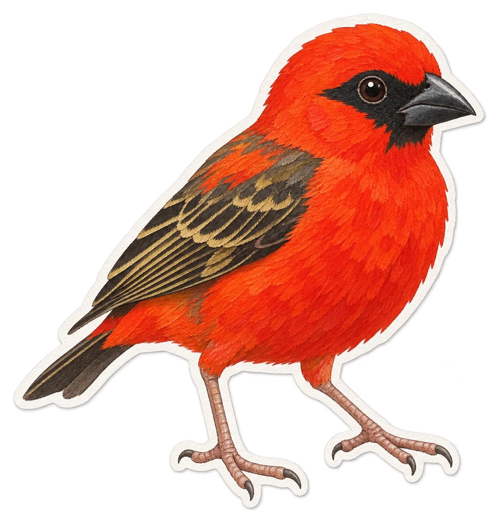 Le foudi de Maurice (Foudia rubra)