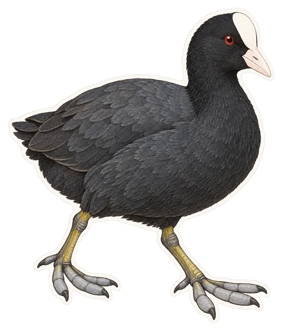 La foulque macroule (Fulica atra)