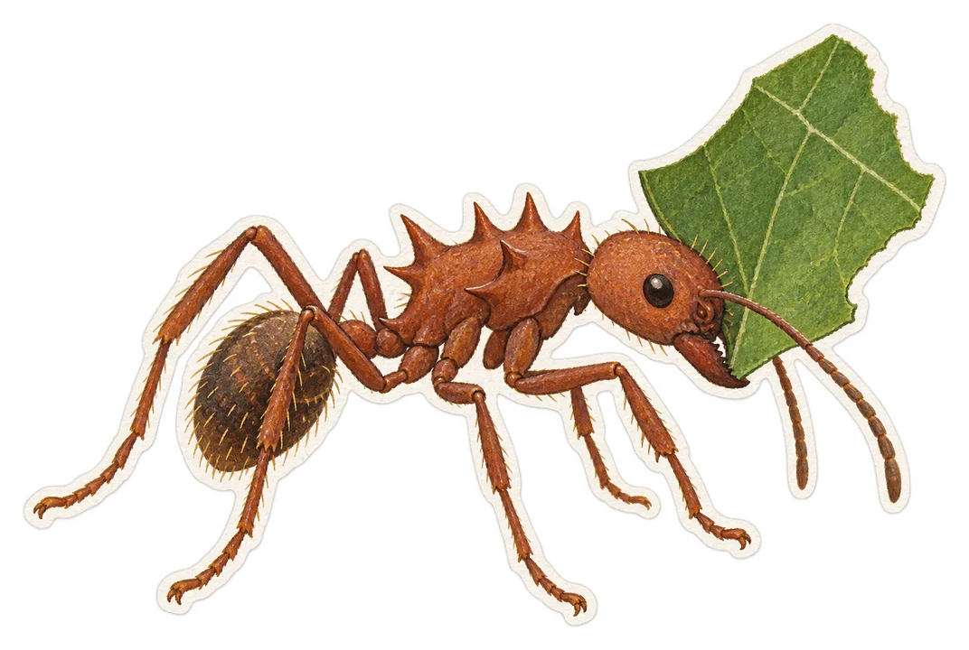La fourmi coupeuse de feuilles (Acromyrmex octospinosus)