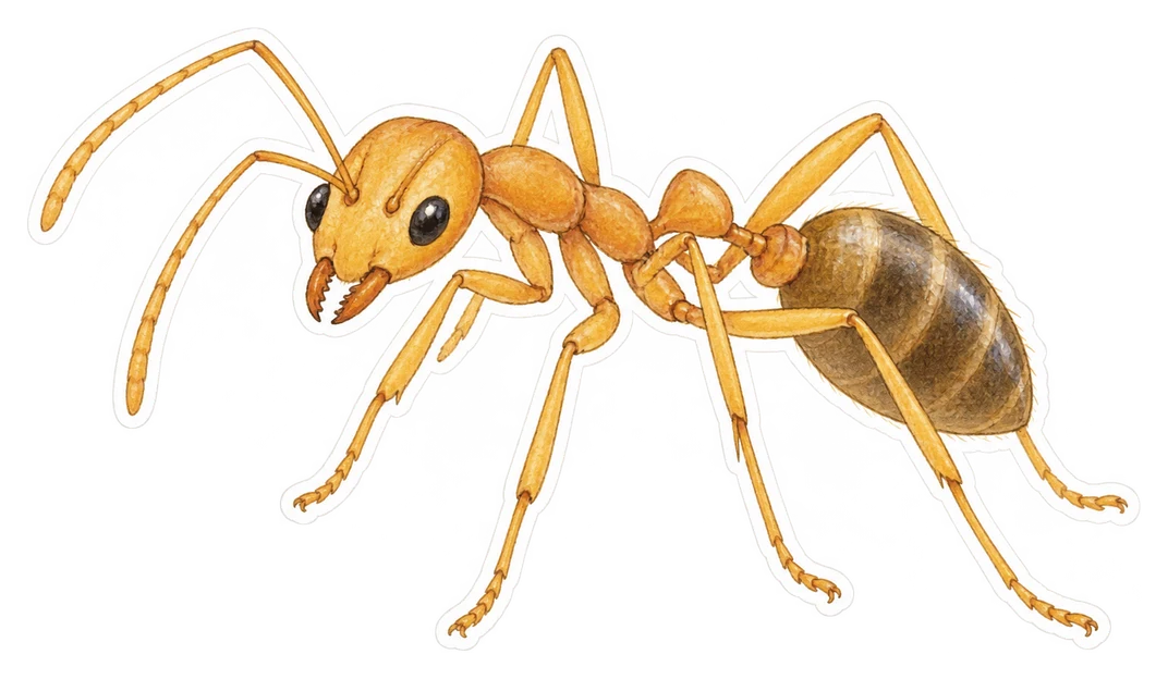 La fourmi folle jaune (Anoplolepis gracilipes)