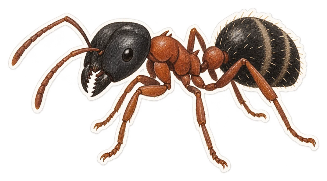 La fourmi moissonneuse à tête noire (Messor capitatus)