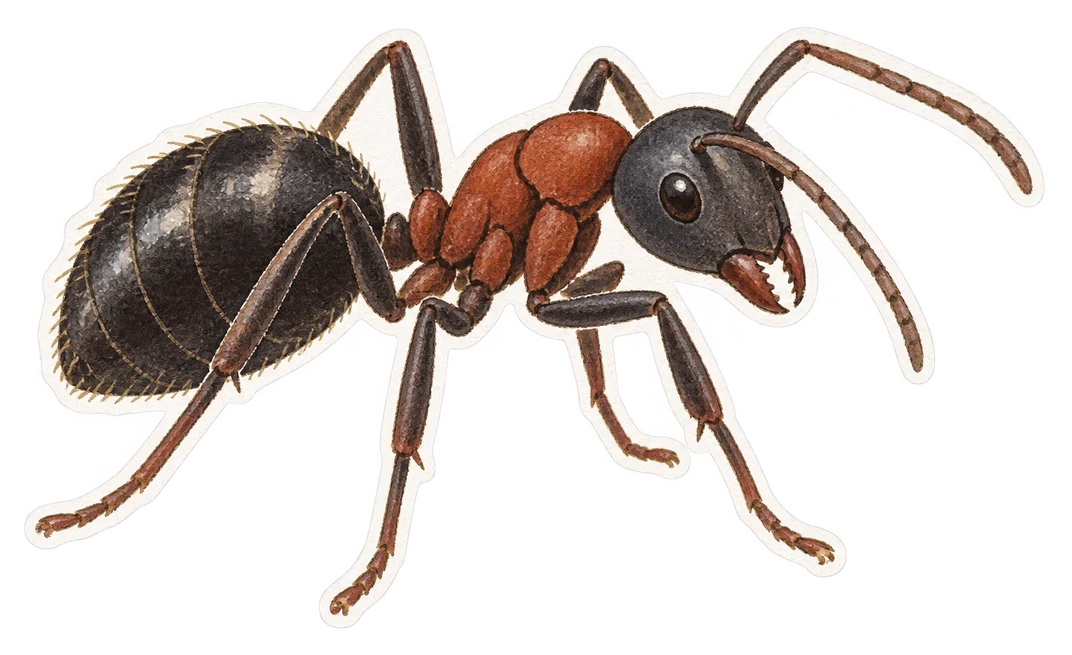 La fourmi noire des bois (Camponotus vagus)