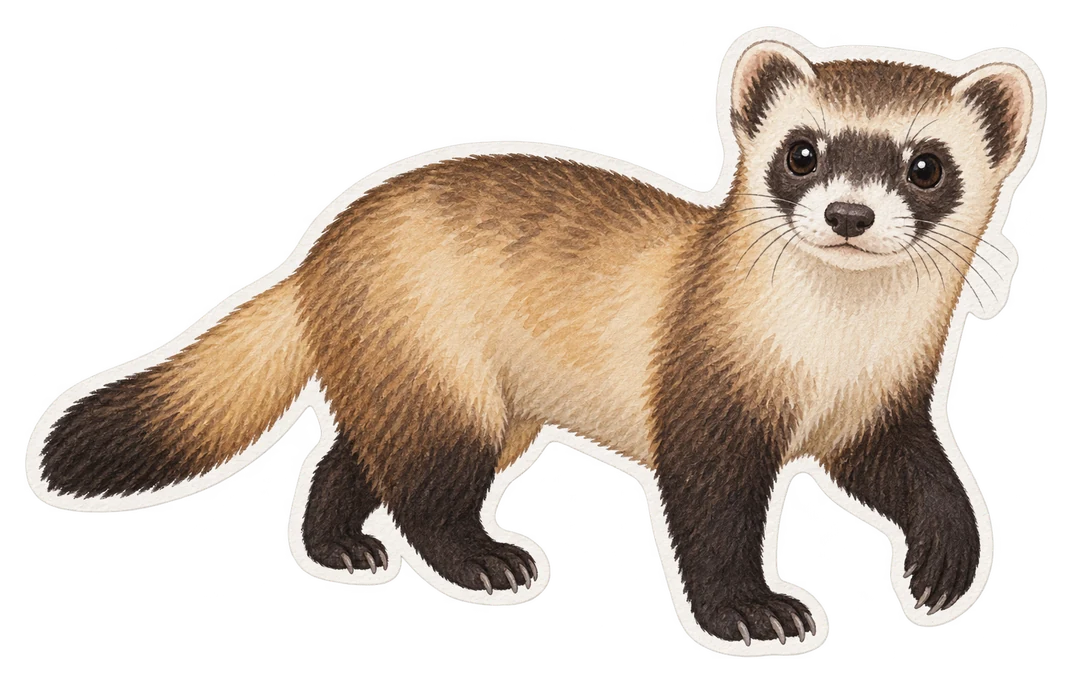 Le furet à pieds noirs (Mustela nigripes)