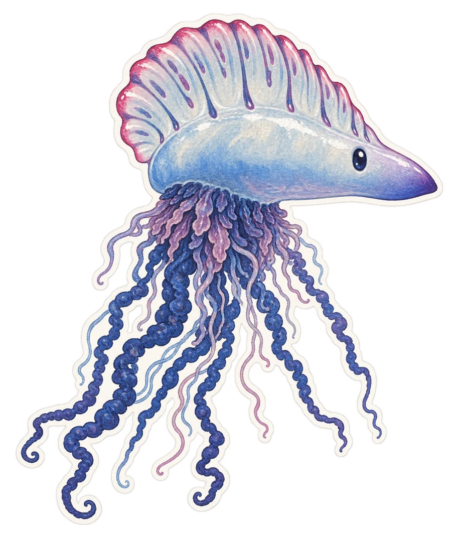 La galère bleue (Physalia utriculus)