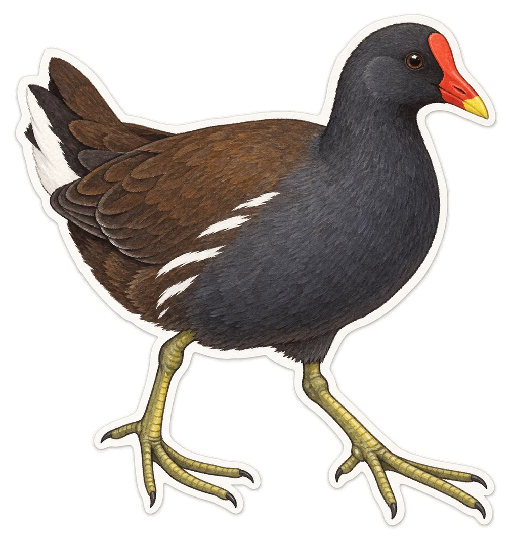 La gallinule poule-d’eau (Gallinula chloropus)