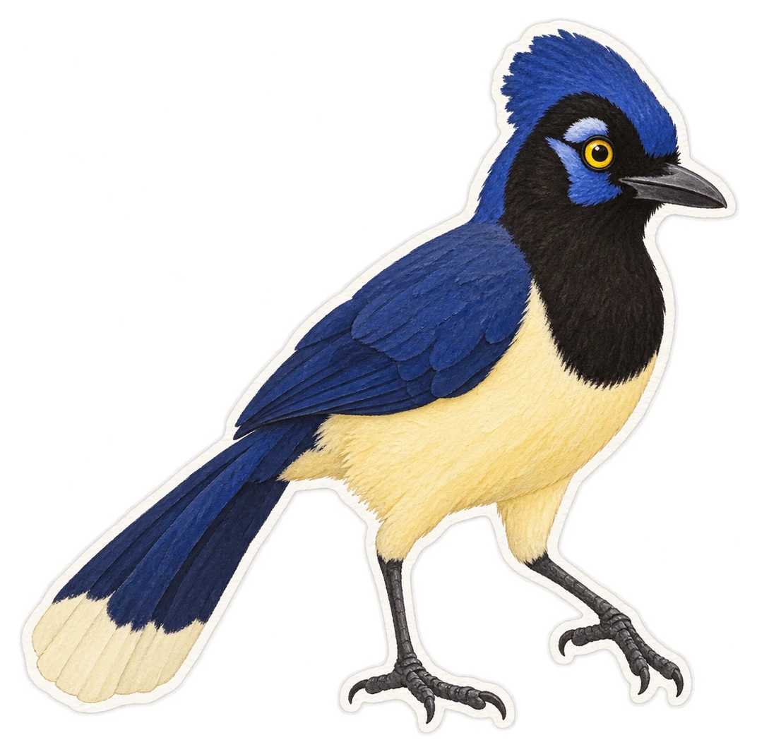 Le geai acahé (Cyanocorax chrysops)