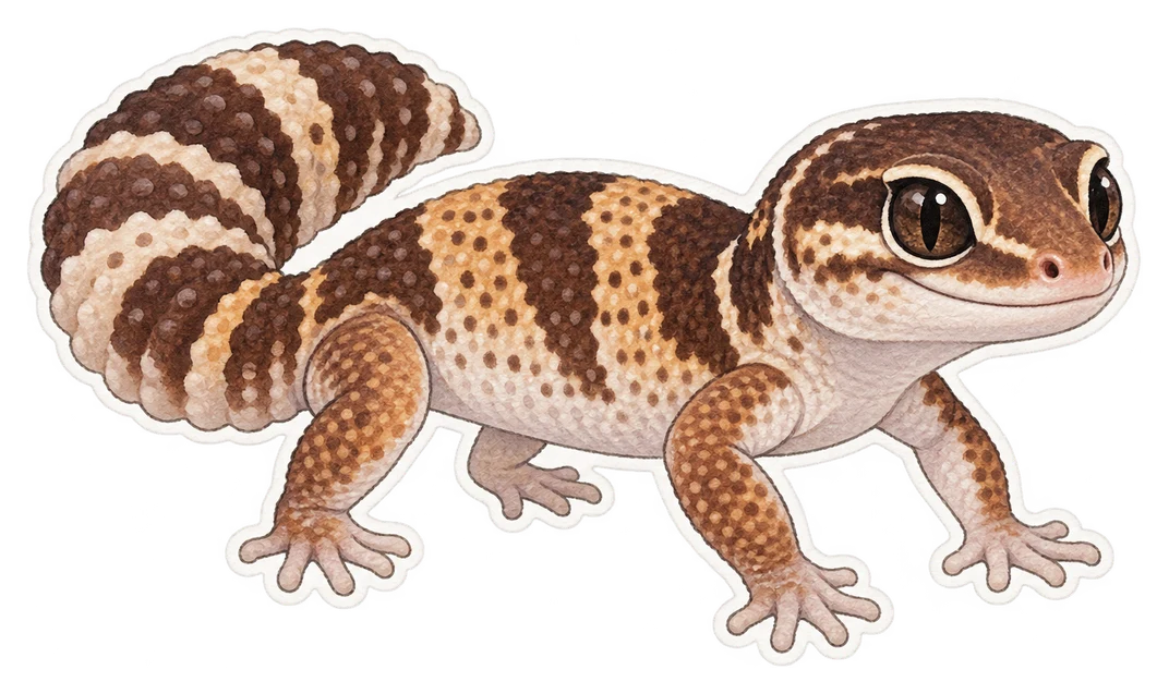 Le gecko africain à queue grasse (Hemitheconyx caudicinctus)