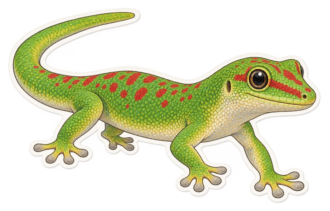 Le gecko diurne de Madagascar (Phelsuma madagascariensis)