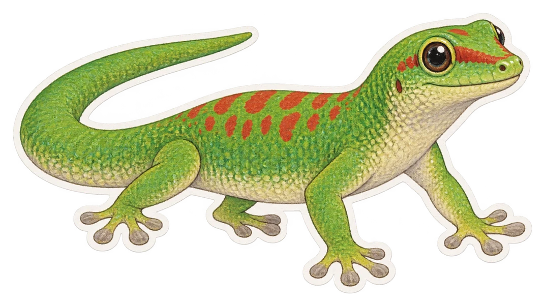 Le gecko diurne géant (Phelsuma grandis)