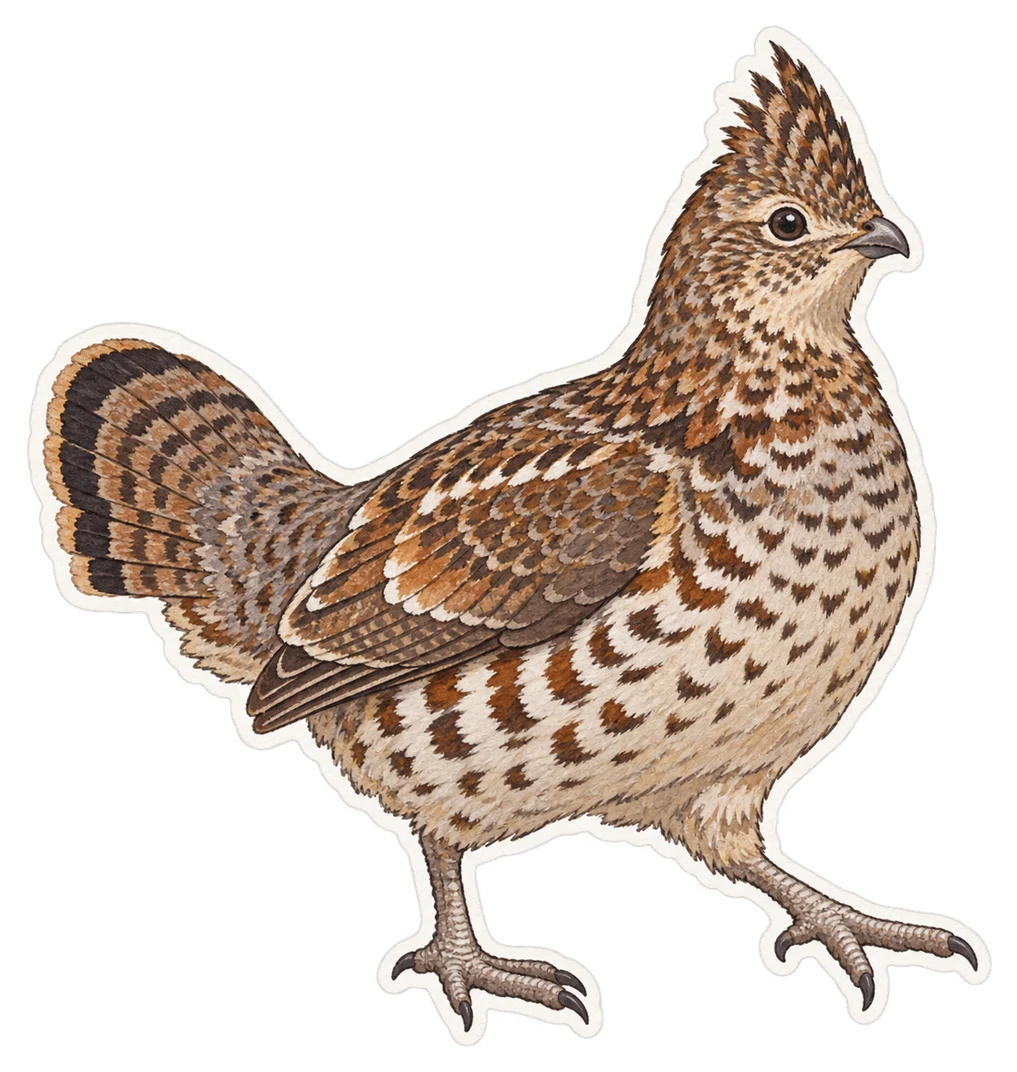 La gélinotte huppée (Bonasa umbellus)