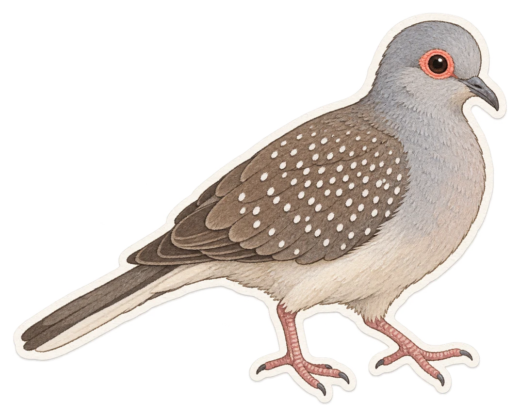 La géopélie diamant (Geopelia cuneata)