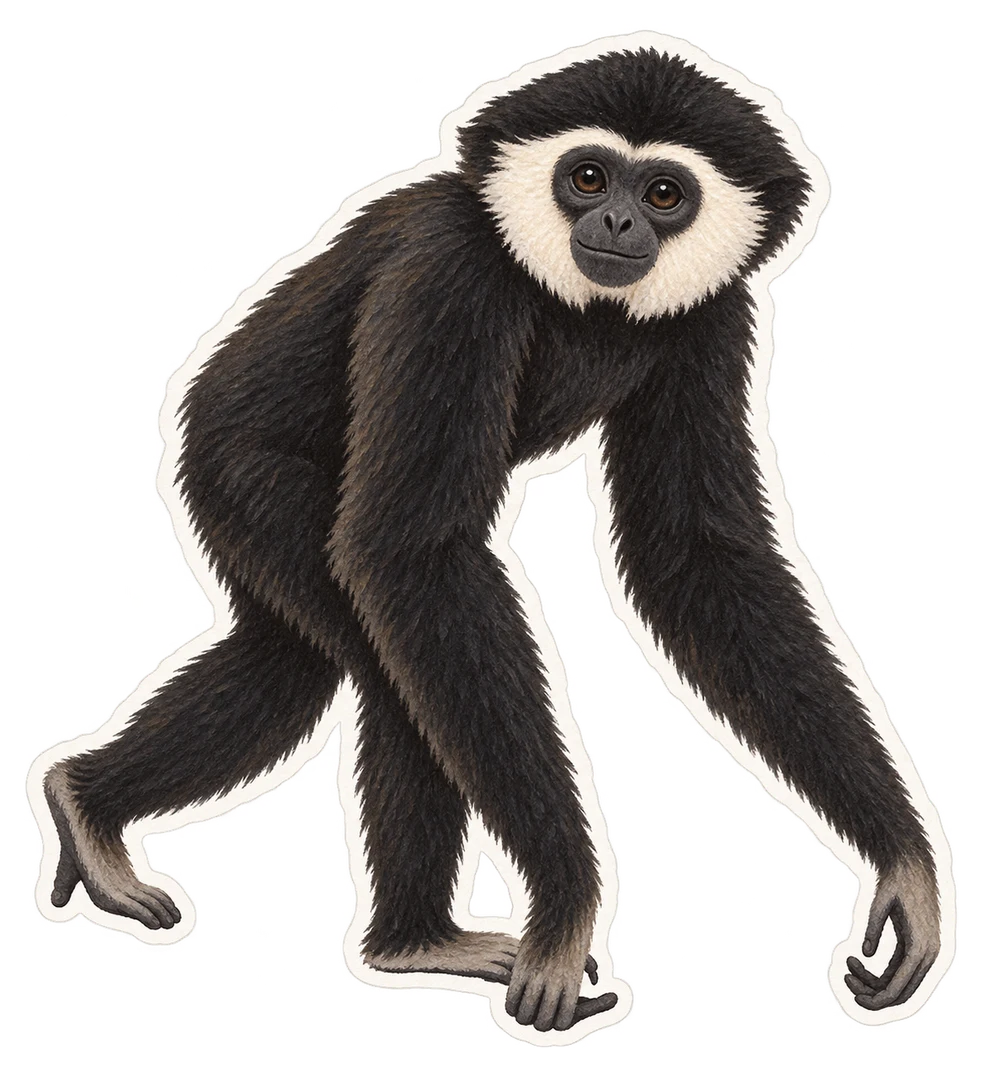 Le gibbon à favoris blancs (Nomascus leucogenys)