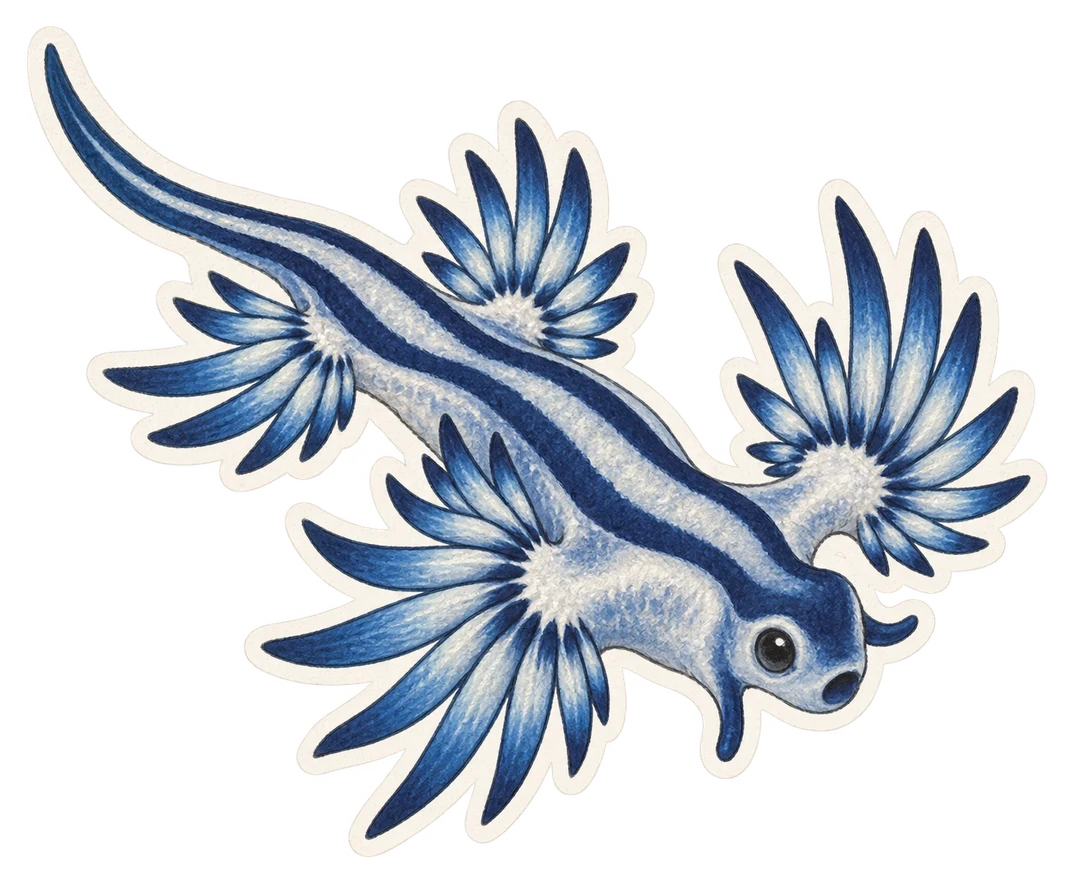 Le glaucus bleu (Glaucus atlanticus)