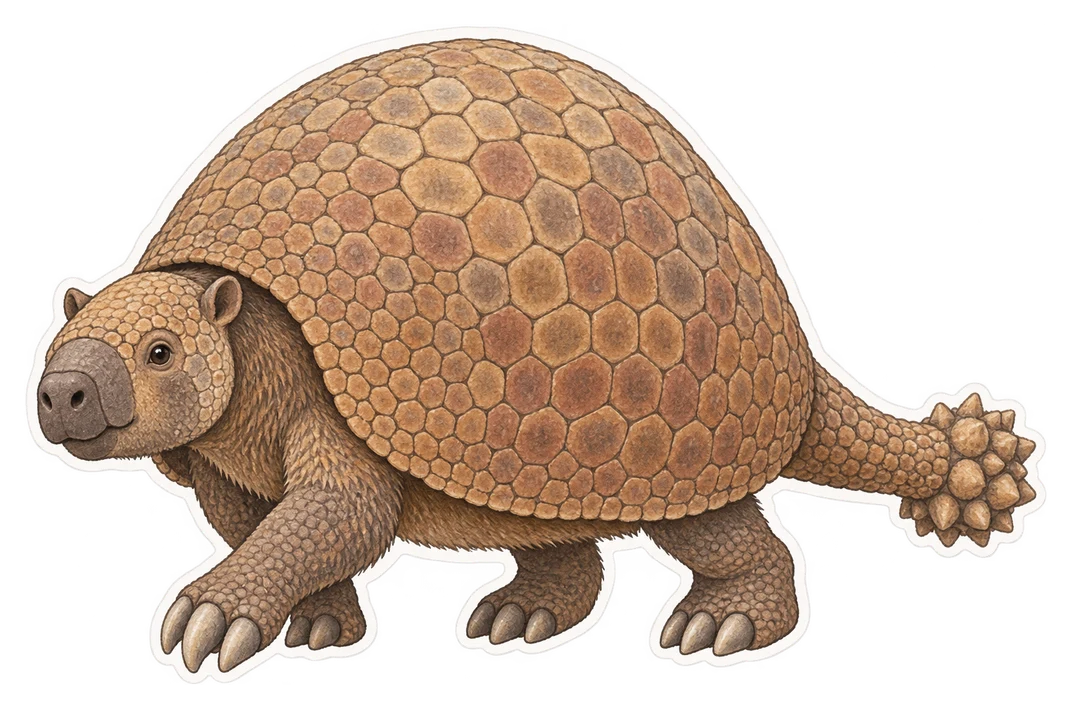 Le glyptodon (Glyptodon clavipes)