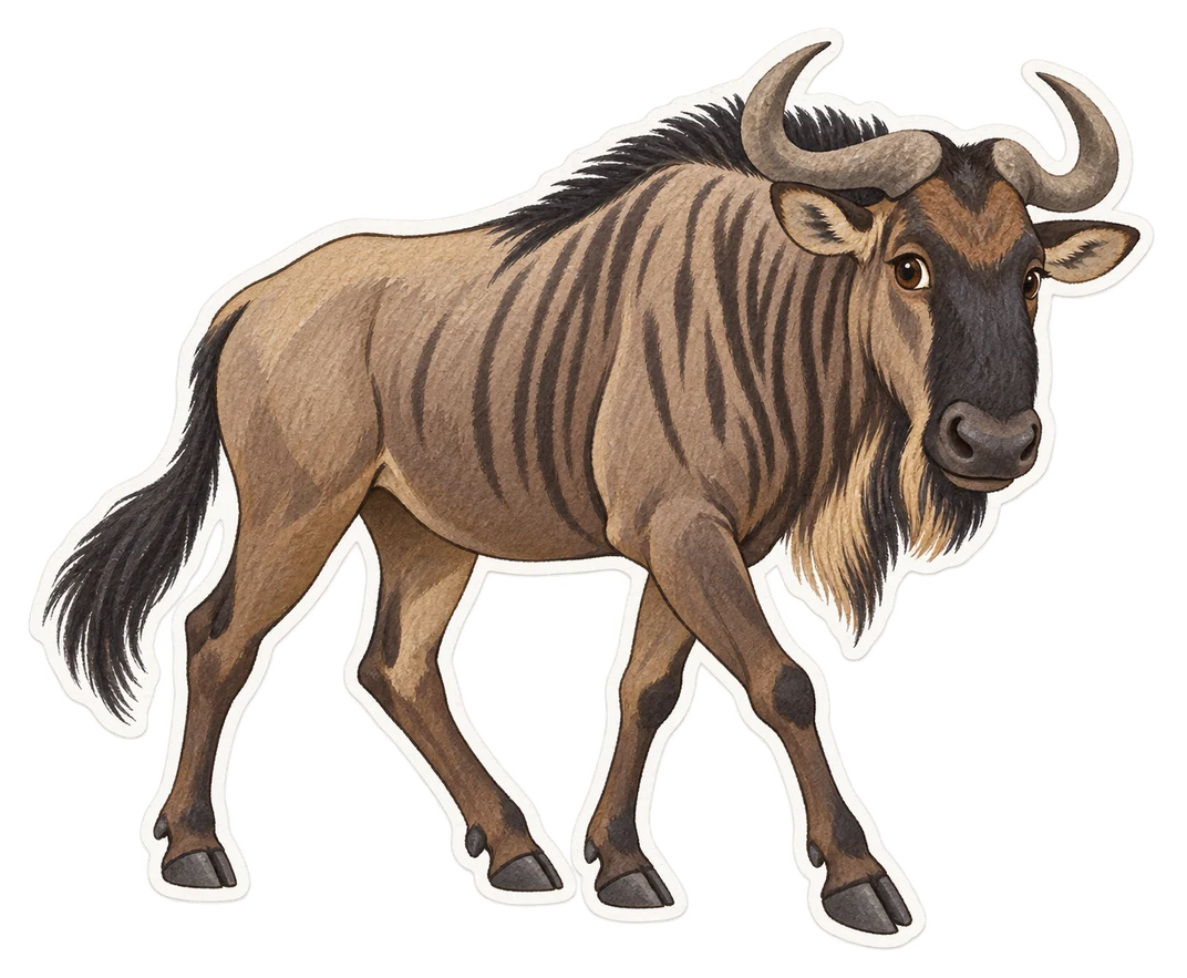 Le gnou bleu (Connochaetes taurinus)