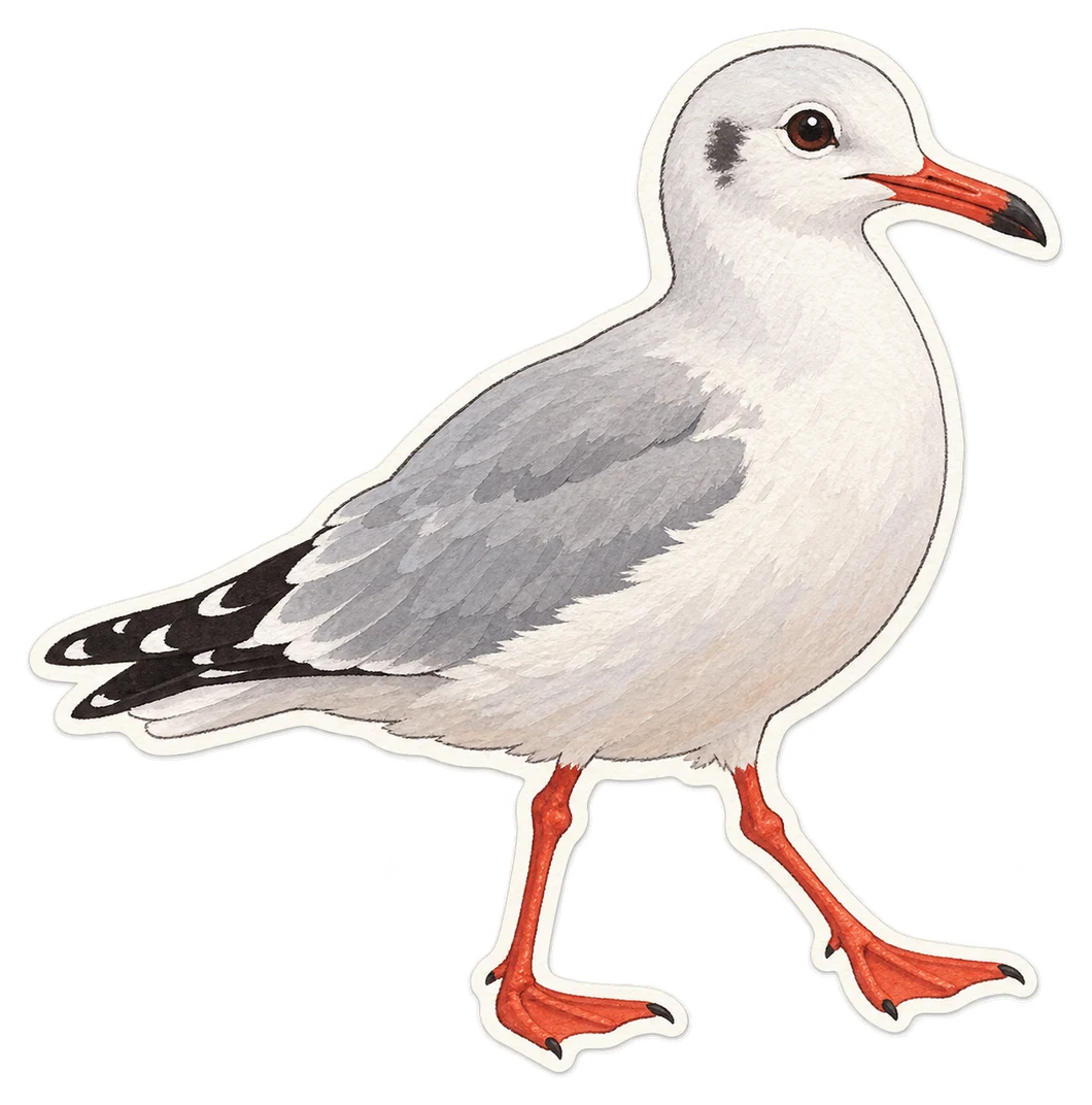 Le goéland railleur (Chroicocephalus genei)