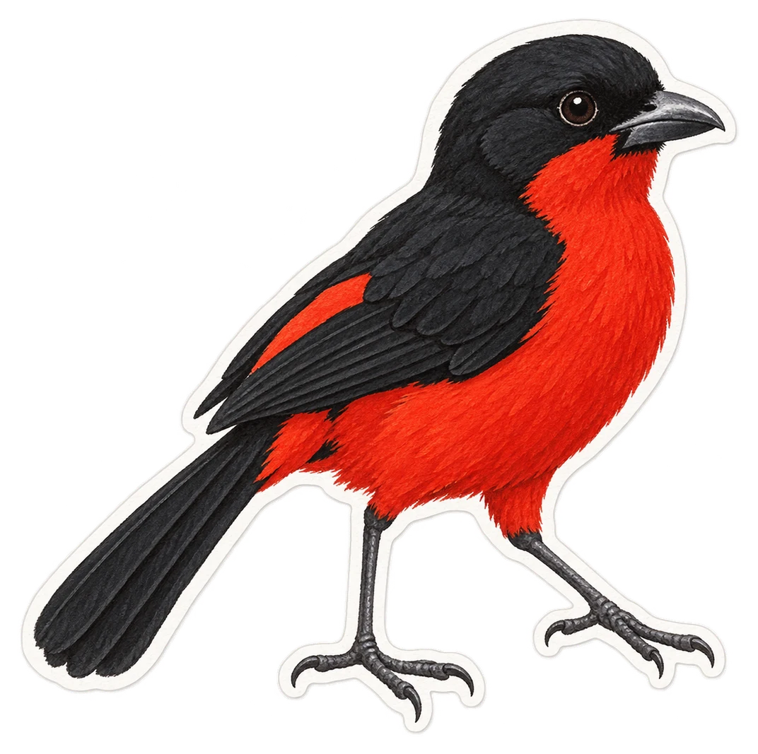 Le gonolek rouge et noir (Laniarius atrococcineus)