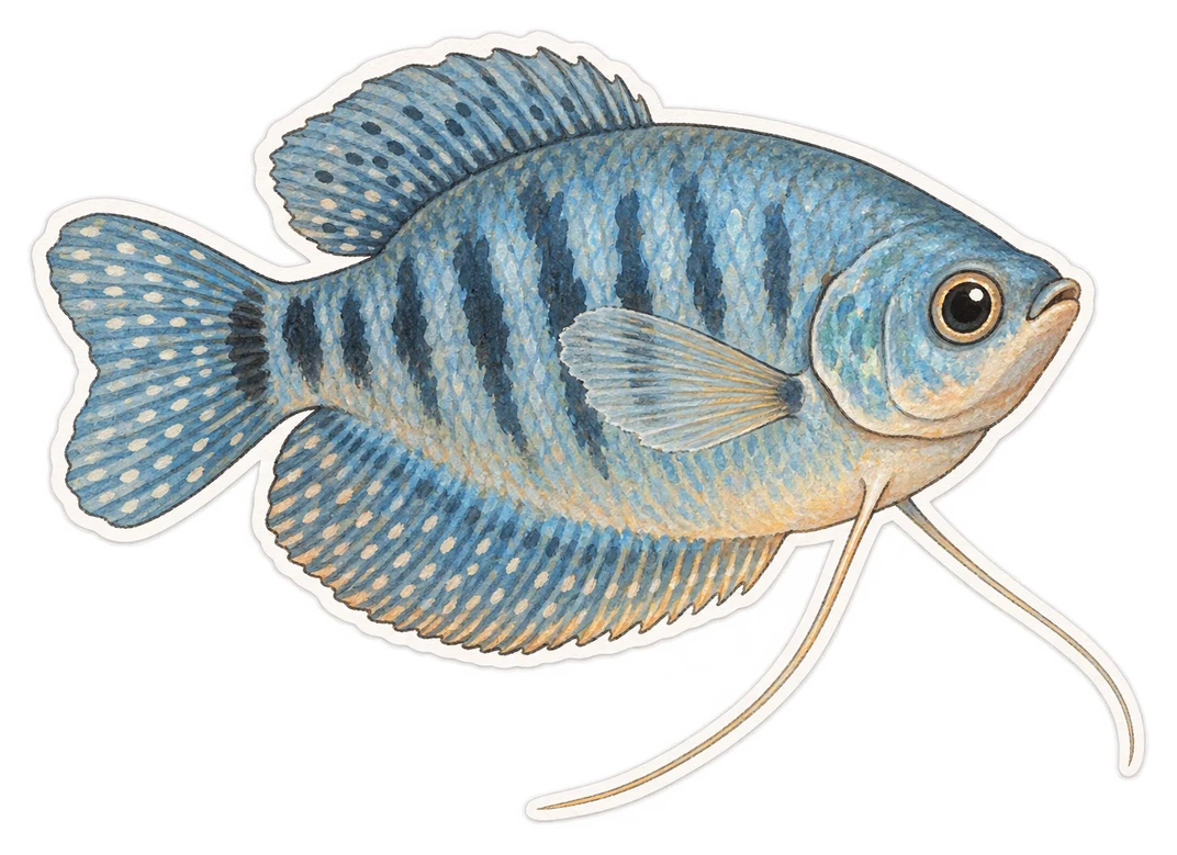 Le gourami bleu (Trichopodus trichopterus)