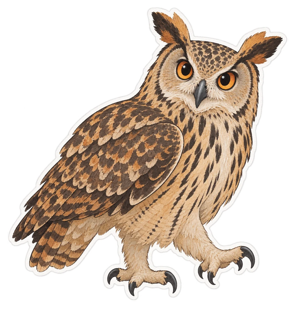 Le grand-duc ascalaphe (Bubo ascalaphus)