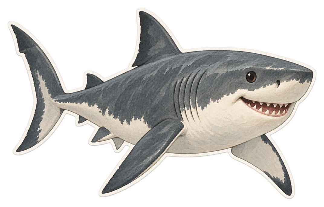 Le grand requin blanc (Carcharodon carcharias)