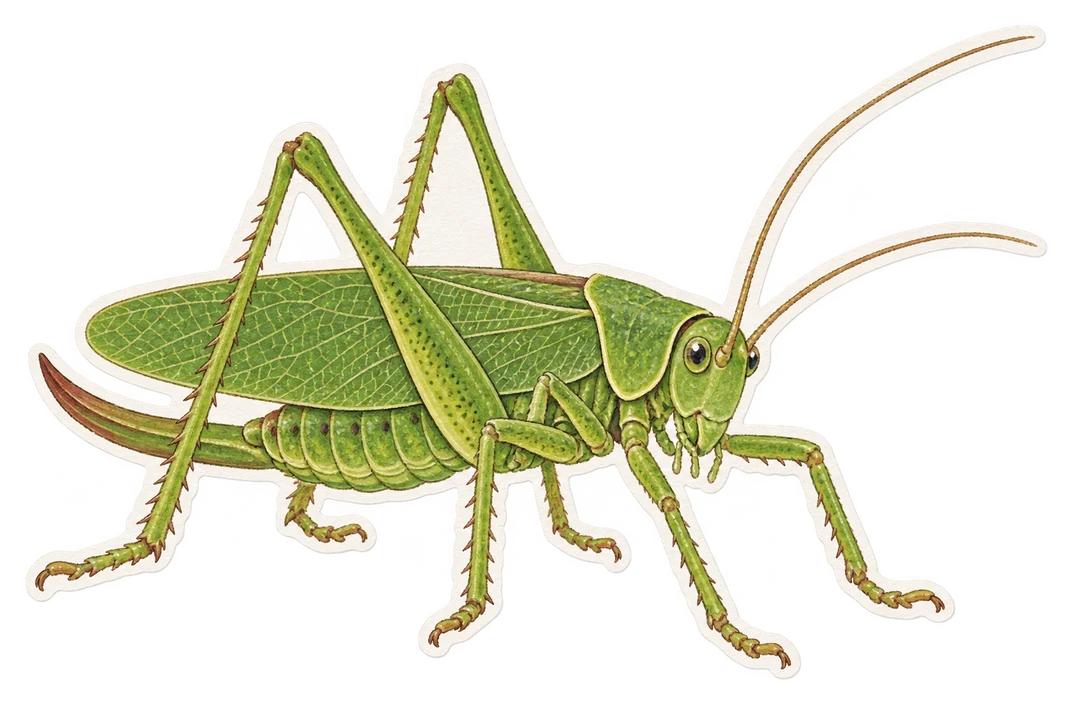 La grande sauterelle verte (Tettigonia viridissima)