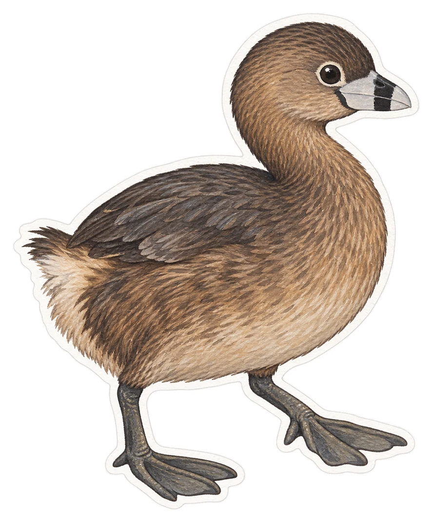 Le grèbe à bec bigarré (Podilymbus podiceps)