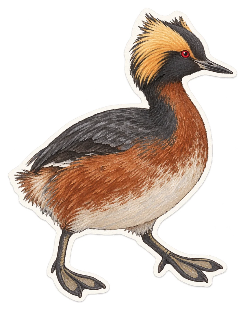 Le grèbe esclavon (Podiceps auritus)