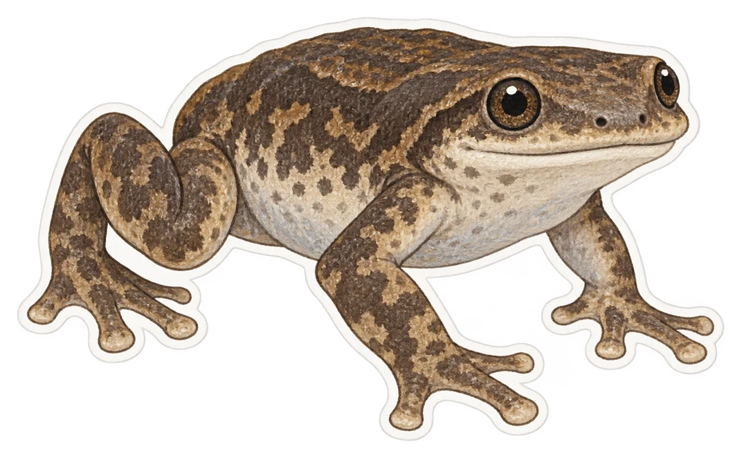La grenouille à tête plate de Bornéo (Barbourula kalimantanensis)