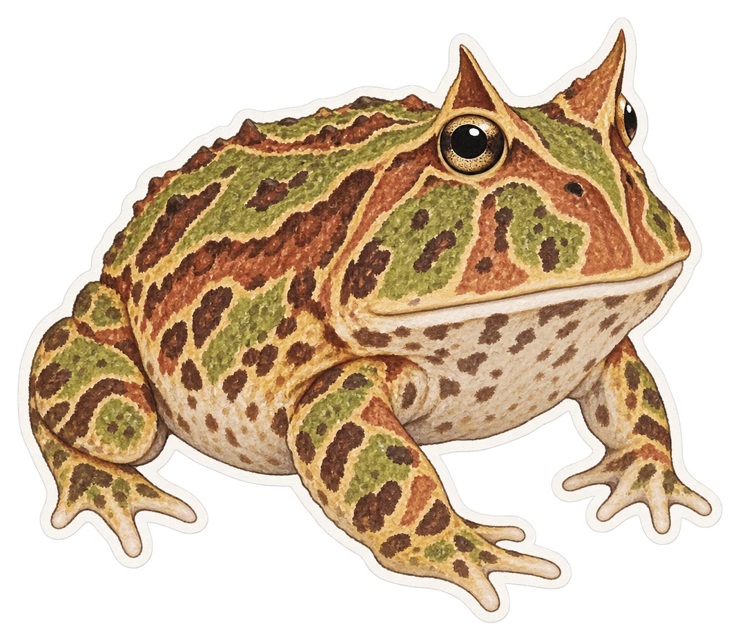 La grenouille cornue de Suriname (Ceratophrys cornuta)
