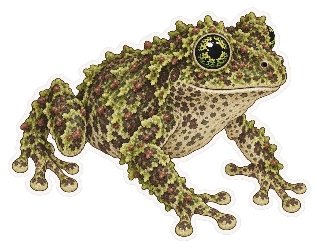 La grenouille mousseuse vietnamienne (Theloderma corticale)