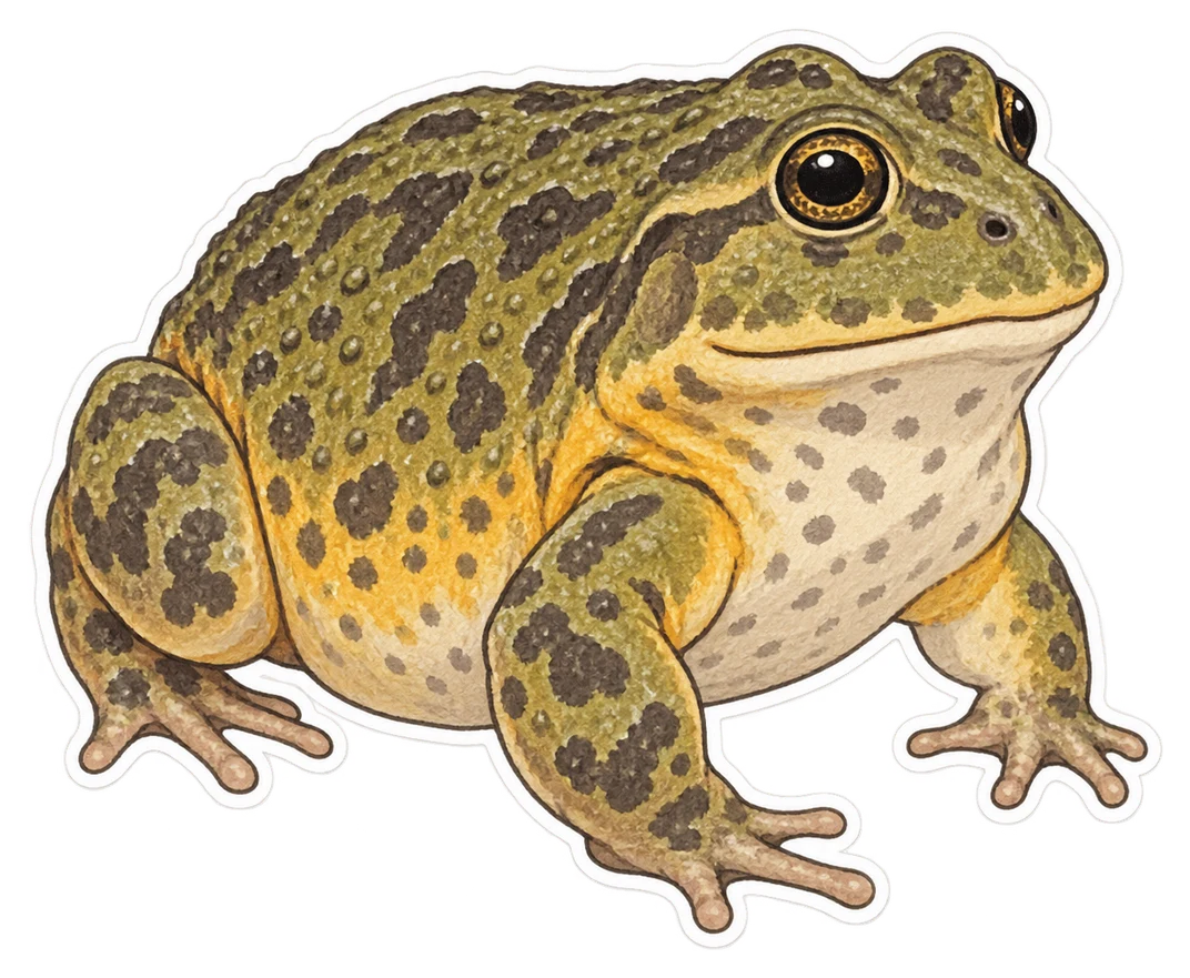 La grenouille taureau africaine (Pyxicephalus adspersus)