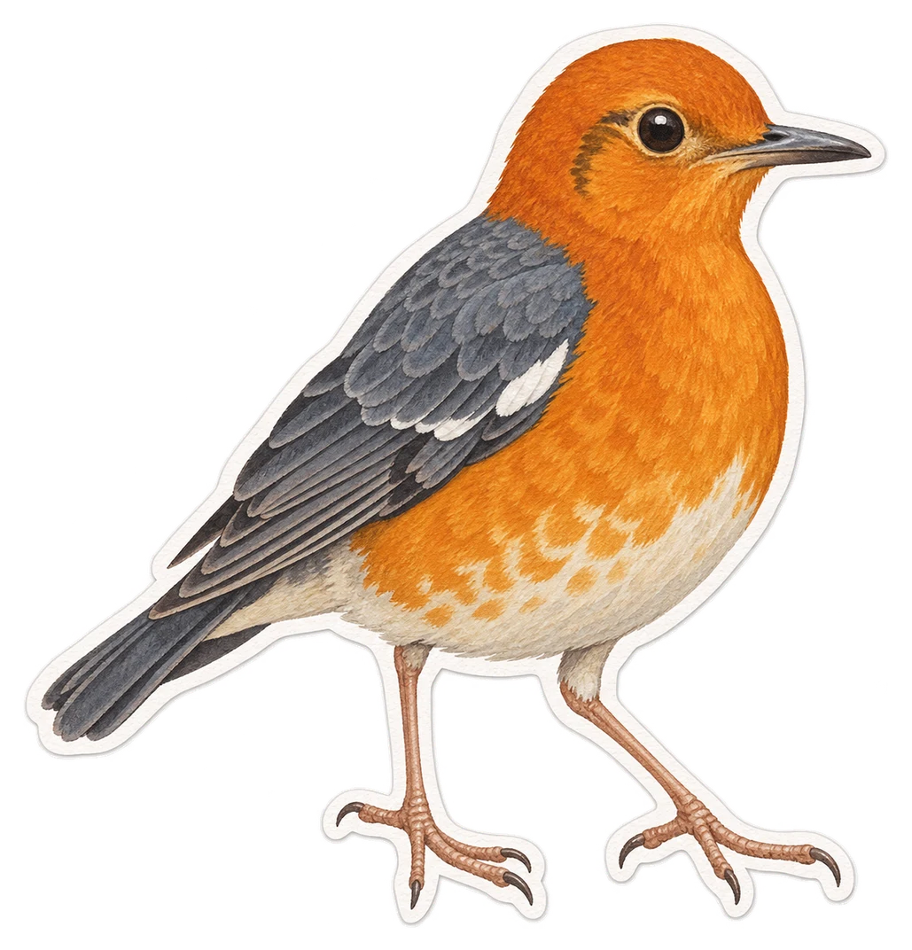 La grive à tête orange (Geokichla citrina)