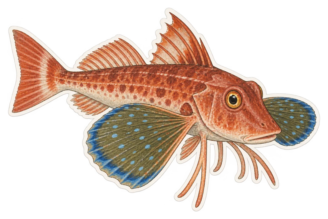 Le grondin perlon (Chelidonichthys lucerna)