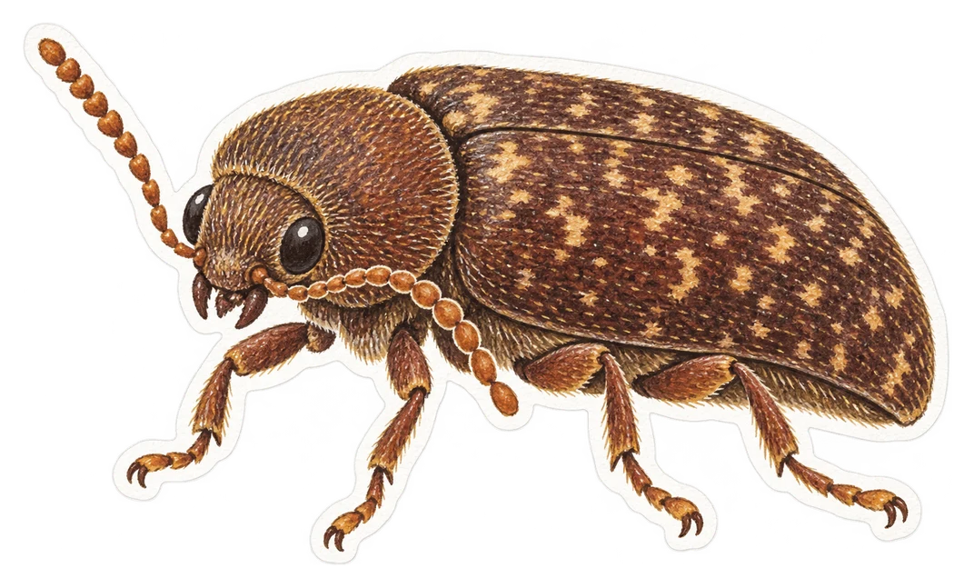 La grosse vrillette (Xestobium rufovillosum)