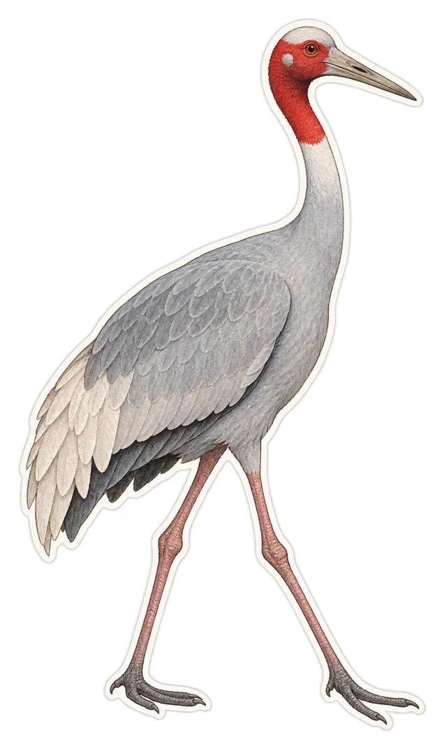La grue brolga (Grus rubicunda)